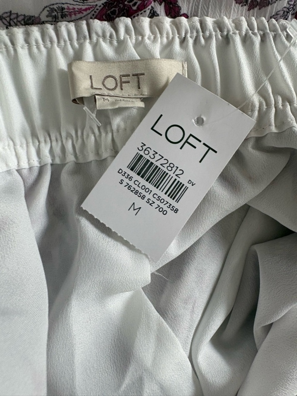 LOFT White Maxi Skirt with Purple Paisley Print - Picture 3 of 3